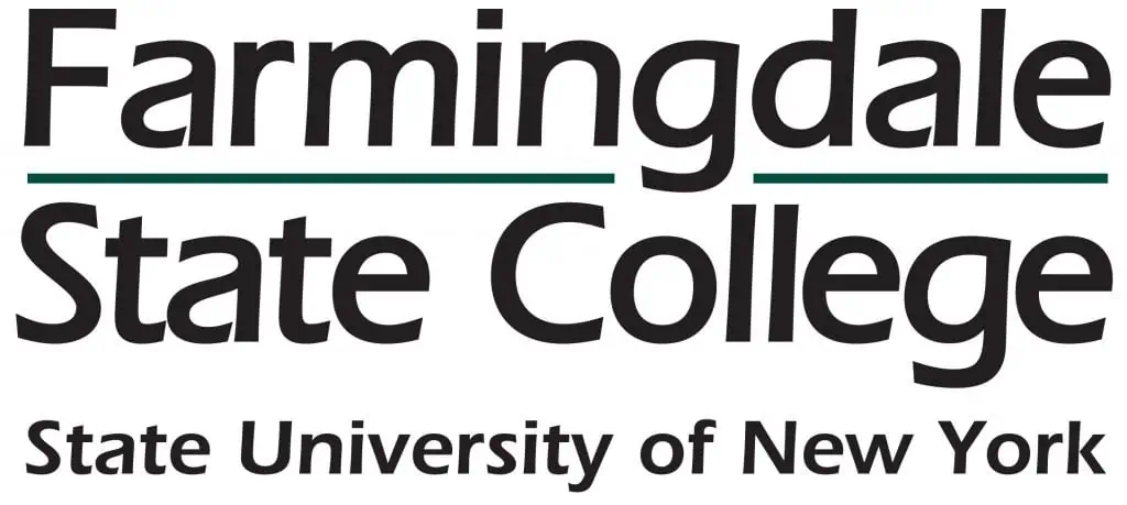 The image features the logo of Farmingdale State College, part of the State University of New York system. The text "Farmingdale State College" is prominently displayed in black with a green underline beneath "Farmingdale." Just like expert Aquarium Installation Suffolk County services, it represents quality and excellence.